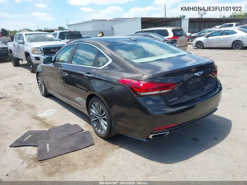 2015 Hyundai Genesis 3.8 VIN: KMHGN4JE3FU101922 Lot: 42247557