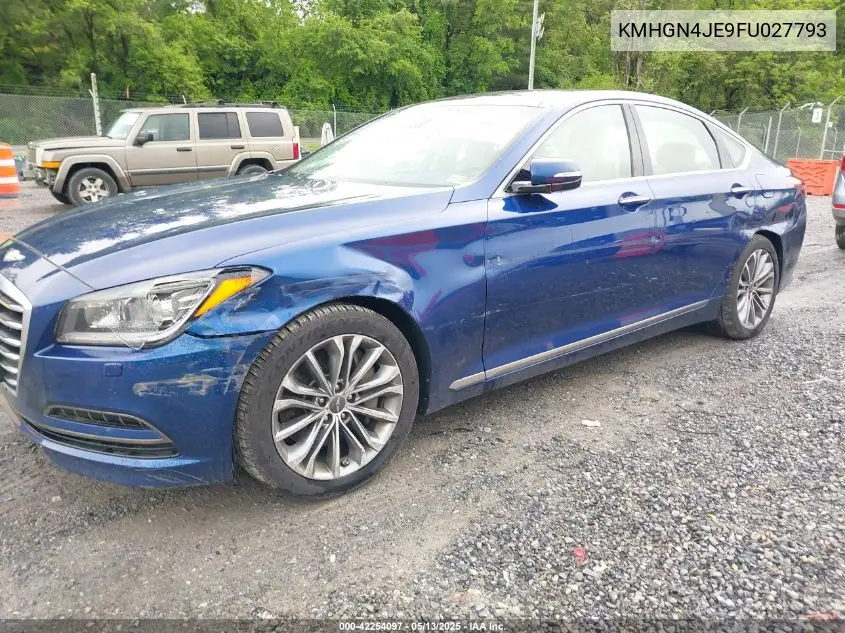 2015 Hyundai Genesis 3.8 VIN: KMHGN4JE9FU027793 Lot: 42254097