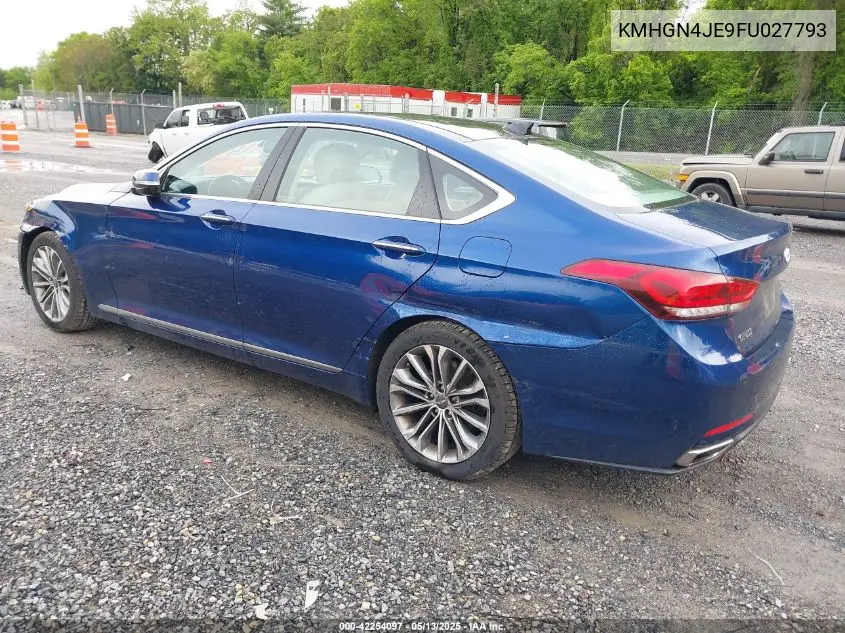 2015 Hyundai Genesis 3.8 VIN: KMHGN4JE9FU027793 Lot: 42254097