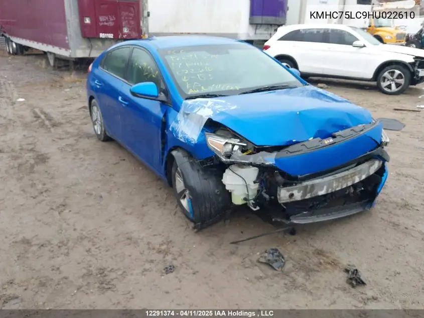 2017 Hyundai Ioniq Hybrid Se VIN: KMHC75LC9HU022610 Lot: 12291374