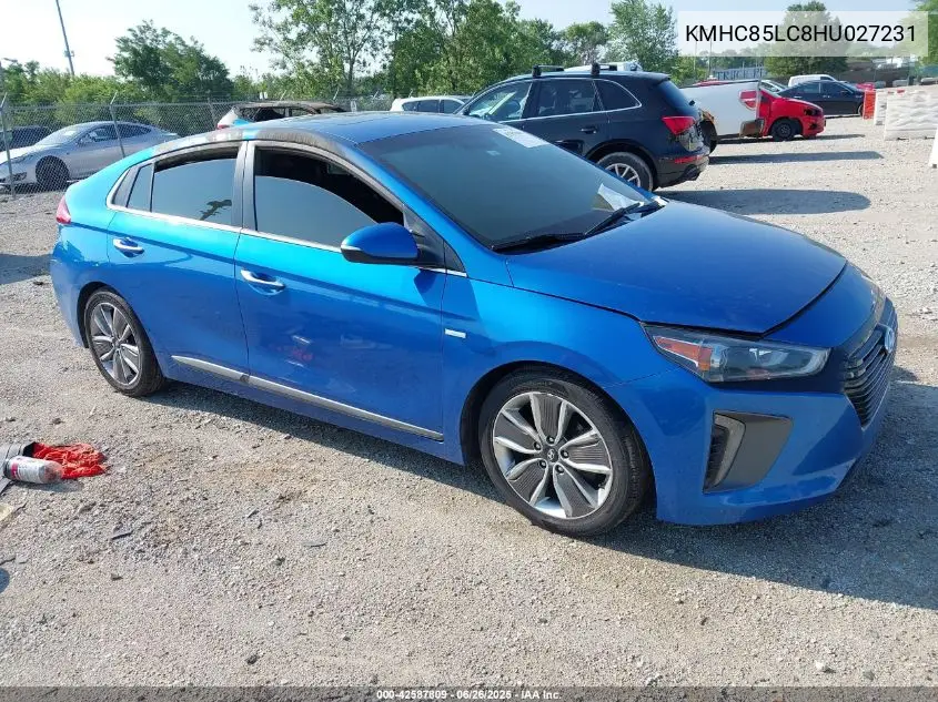 2017 Hyundai Ioniq Hybrid Limited VIN: KMHC85LC8HU027231 Lot: 42587809