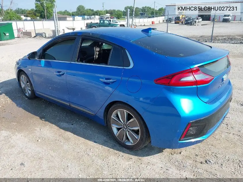 2017 Hyundai Ioniq Hybrid Limited VIN: KMHC85LC8HU027231 Lot: 42587809
