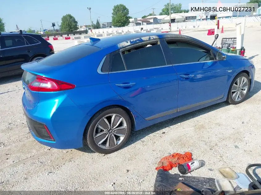 2017 Hyundai Ioniq Hybrid Limited VIN: KMHC85LC8HU027231 Lot: 42587809