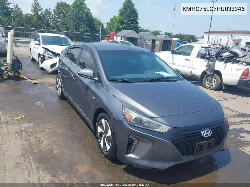 2017 Hyundai Ioniq Hybrid Sel VIN: KMHC75LC7HU033346 Lot: 42600709