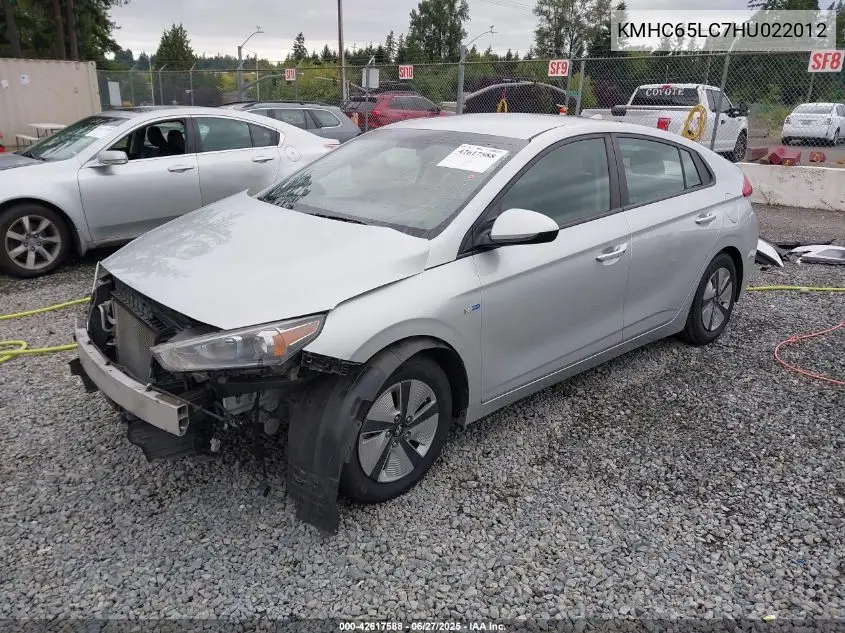 2017 Hyundai Ioniq Hybrid Blue VIN: KMHC65LC7HU022012 Lot: 42617588
