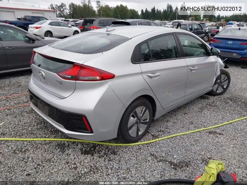 2017 Hyundai Ioniq Hybrid Blue VIN: KMHC65LC7HU022012 Lot: 42617588
