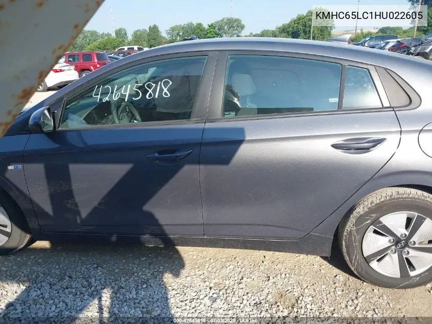 2017 Hyundai Ioniq Hybrid Blue VIN: KMHC65LC1HU022605 Lot: 42645818