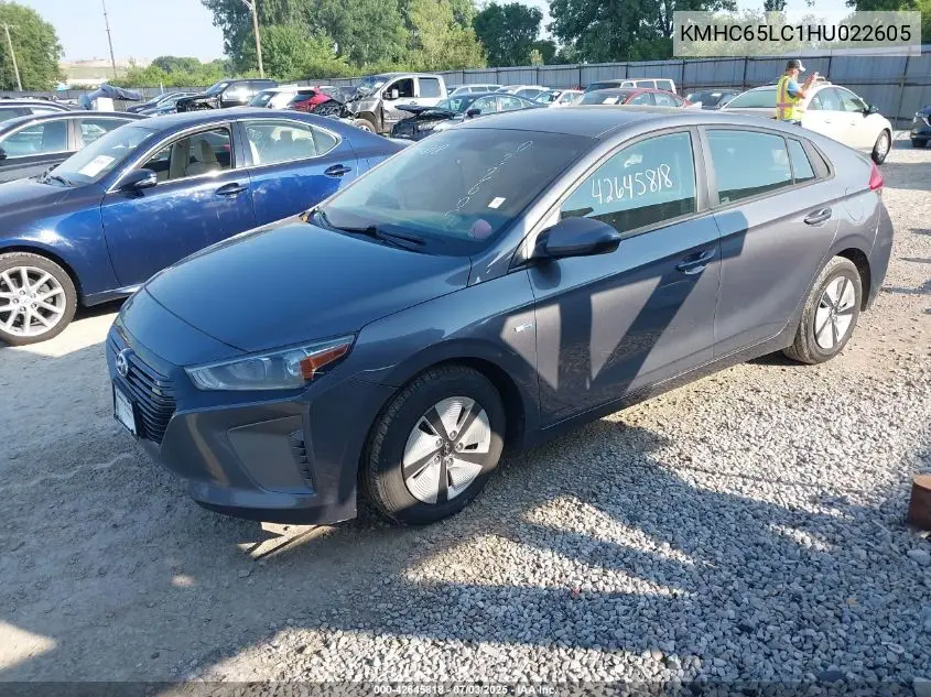 2017 Hyundai Ioniq Hybrid Blue VIN: KMHC65LC1HU022605 Lot: 42645818