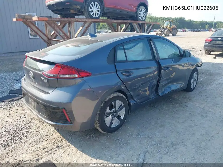 2017 Hyundai Ioniq Hybrid Blue VIN: KMHC65LC1HU022605 Lot: 42645818