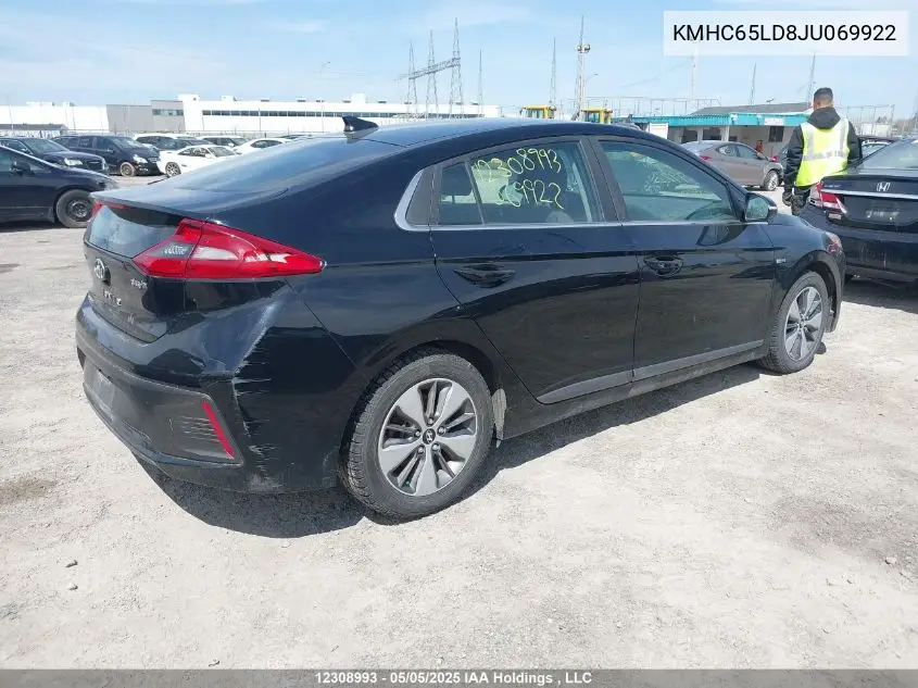 2018 Hyundai Ioniq VIN: KMHC65LD8JU069922 Lot: 12308993