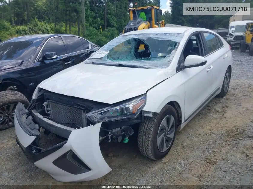 2018 Hyundai Ioniq Hybrid Sel VIN: KMHC75LC2JU071718 Lot: 42661103