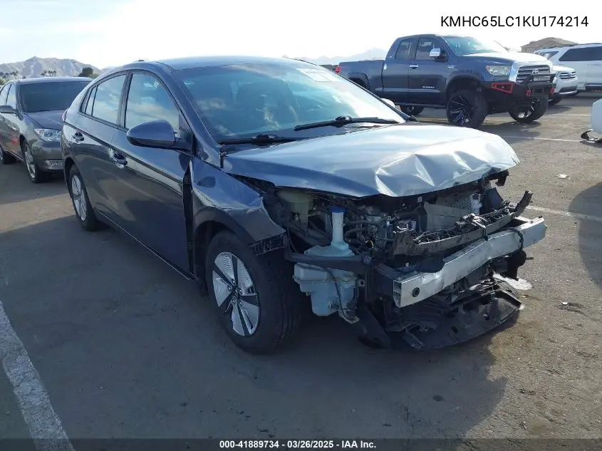 2019 Hyundai Ioniq Hybrid Blue VIN: KMHC65LC1KU174214 Lot: 41889734