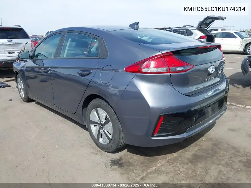 2019 Hyundai Ioniq Hybrid Blue VIN: KMHC65LC1KU174214 Lot: 41889734