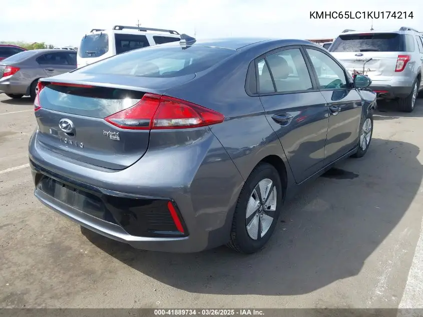 2019 Hyundai Ioniq Hybrid Blue VIN: KMHC65LC1KU174214 Lot: 41889734