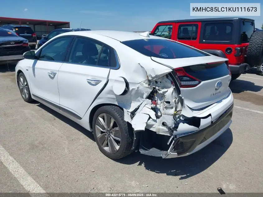 2019 Hyundai Ioniq Hybrid Limited VIN: KMHC85LC1KU111673 Lot: 42215775