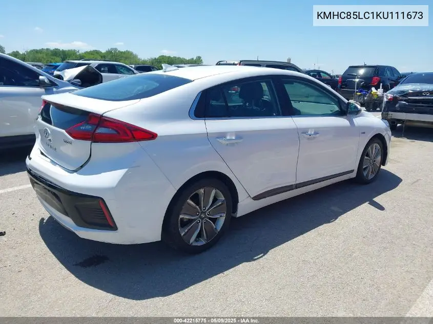2019 Hyundai Ioniq Hybrid Limited VIN: KMHC85LC1KU111673 Lot: 42215775