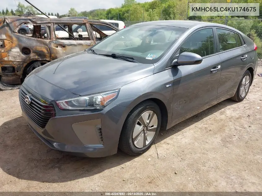 2019 Hyundai Ioniq Hybrid Blue VIN: KMHC65LC4KU174675 Lot: 42247692