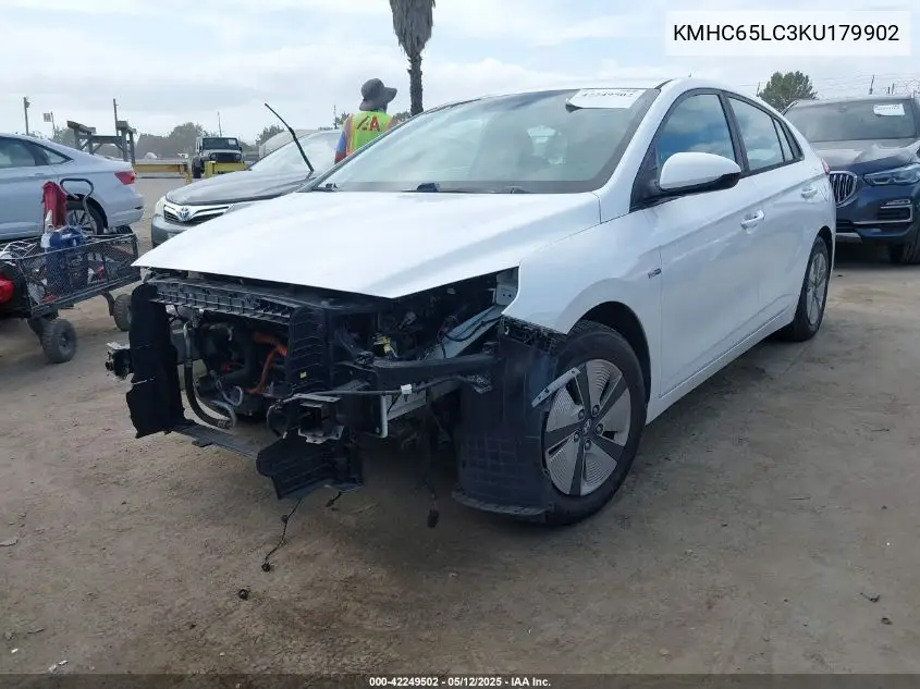 2019 Hyundai Ioniq Hybrid Blue VIN: KMHC65LC3KU179902 Lot: 42249502