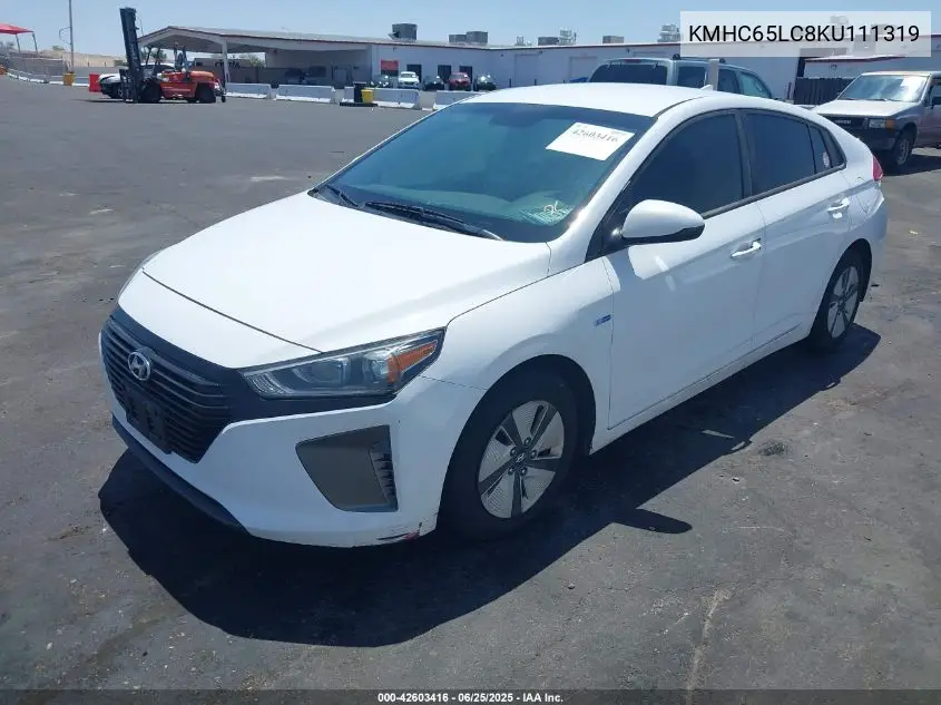 2019 Hyundai Ioniq Hybrid Blue VIN: KMHC65LC8KU111319 Lot: 42603416