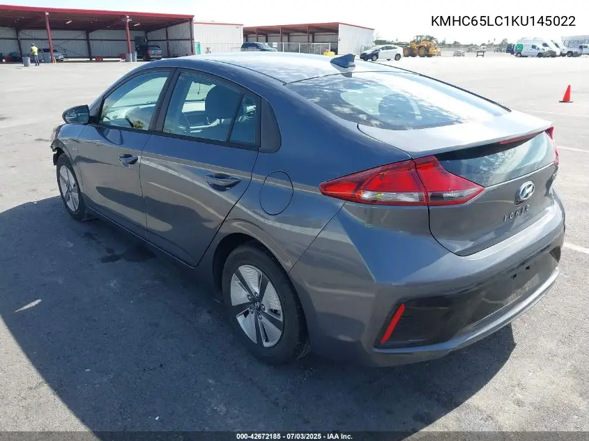 2019 Hyundai Ioniq Hybrid Blue VIN: KMHC65LC1KU145022 Lot: 42672185