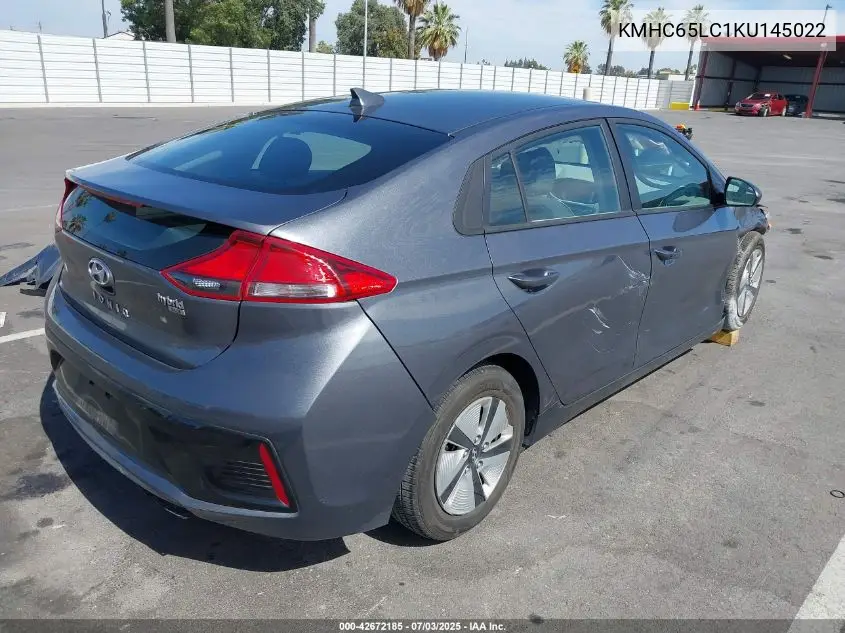 2019 Hyundai Ioniq Hybrid Blue VIN: KMHC65LC1KU145022 Lot: 42672185
