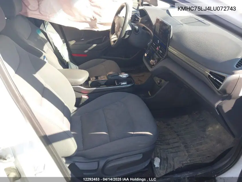 2020 Hyundai Ioniq Se VIN: KMHC75LJ4LU072743 Lot: 12292453