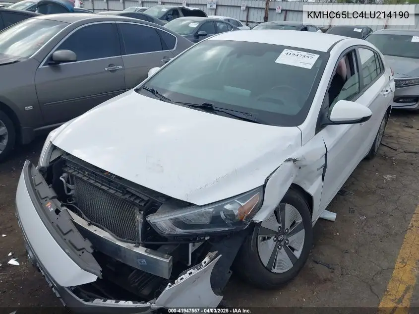 2020 Hyundai Ioniq Hybrid Blue VIN: KMHC65LC4LU214190 Lot: 41947557