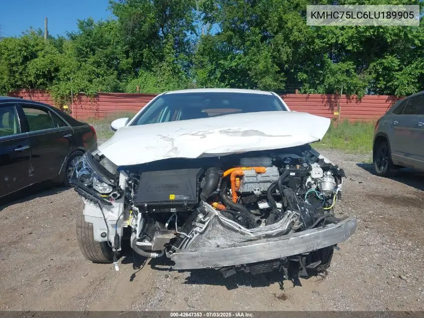 2020 Hyundai Ioniq Se VIN: KMHC75LC6LU189905 Lot: 42647353