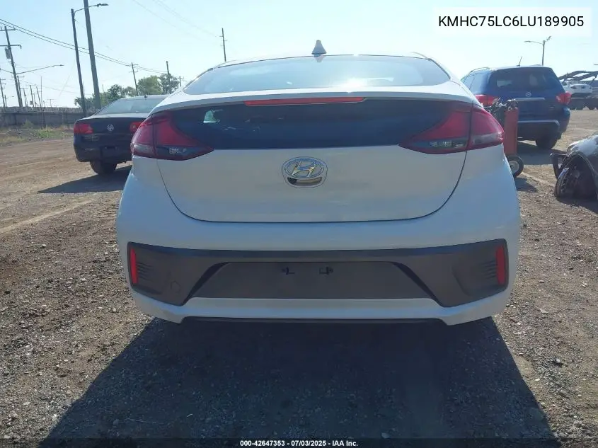 2020 Hyundai Ioniq Se VIN: KMHC75LC6LU189905 Lot: 42647353