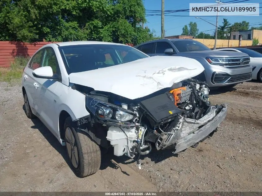 2020 Hyundai Ioniq Se VIN: KMHC75LC6LU189905 Lot: 42647353