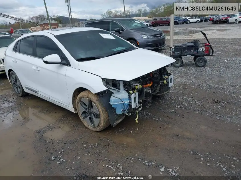 2021 Hyundai Ioniq Hybrid Sel VIN: KMHC85LC4MU261649 Lot: 42011942