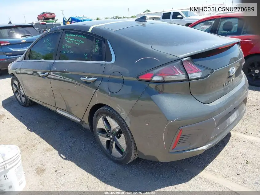 2022 Hyundai Ioniq Hybrid Limited VIN: KMHC05LC5NU270689 Lot: 42239690