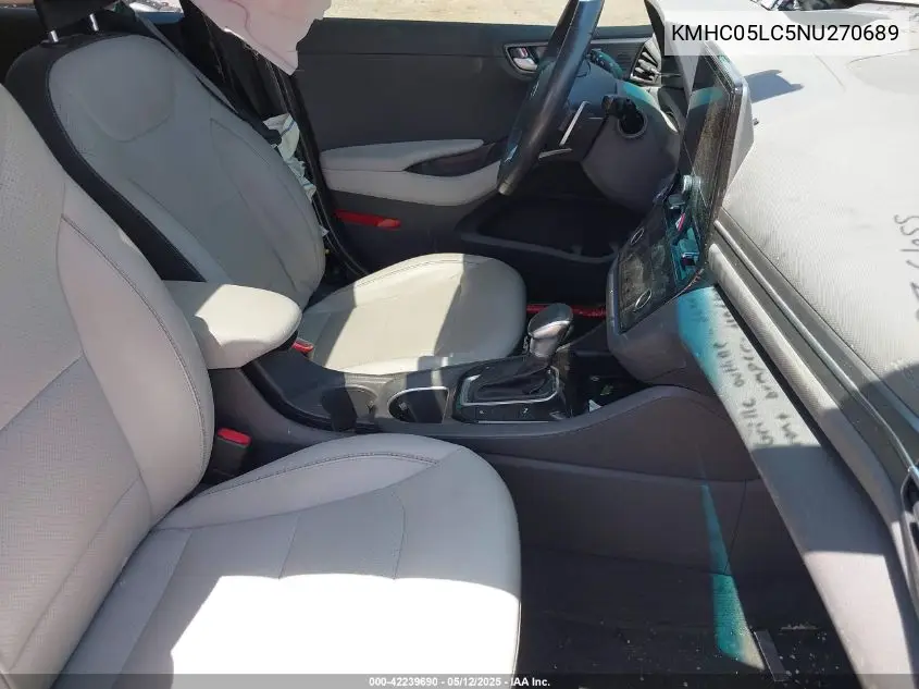 2022 Hyundai Ioniq Hybrid Limited VIN: KMHC05LC5NU270689 Lot: 42239690