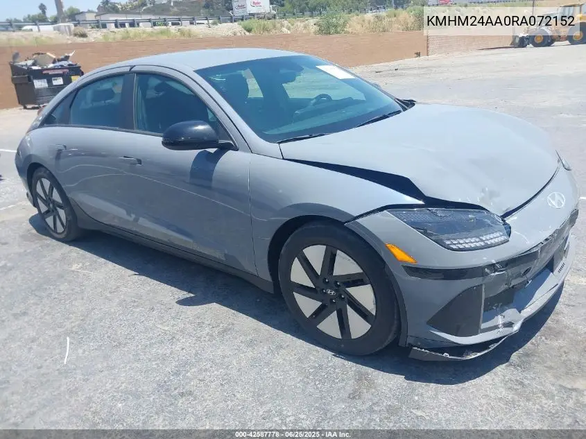 2024 Hyundai Ioniq 6 Se VIN: KMHM24AA0RA072152 Lot: 42587778