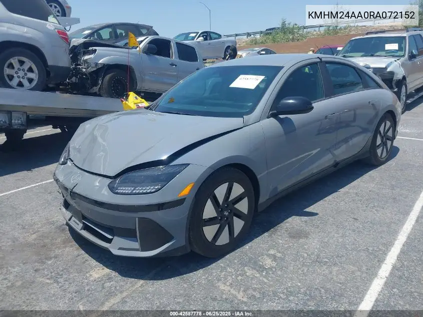 2024 Hyundai Ioniq 6 Se VIN: KMHM24AA0RA072152 Lot: 42587778