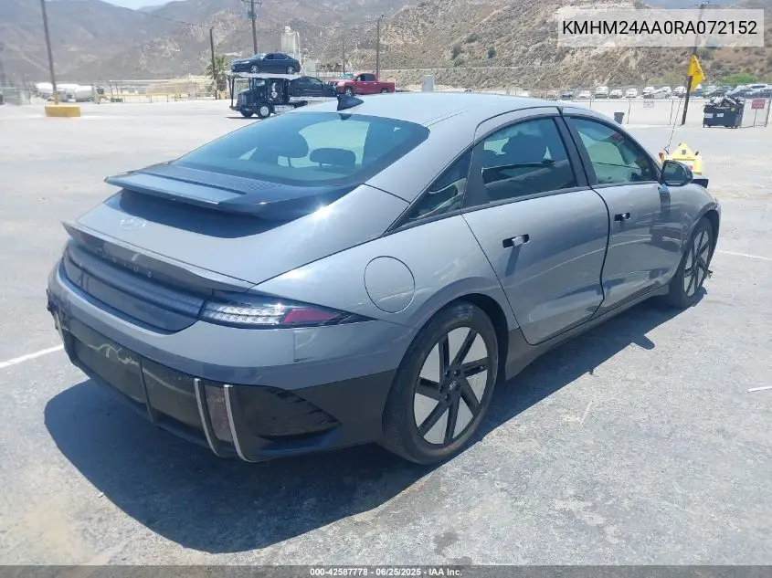 2024 Hyundai Ioniq 6 Se VIN: KMHM24AA0RA072152 Lot: 42587778