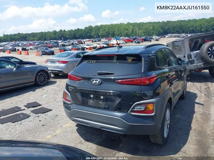 2018 Hyundai Kona Sel VIN: KM8K22AAXJU161550 Lot: 42813287