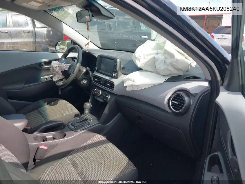 2019 Hyundai Kona Se VIN: KM8K12AA6KU208240 Lot: 42608691