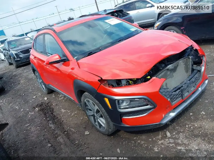 2019 Hyundai Kona Ultimate VIN: KM8K5CA57KU389510 Lot: 42614677