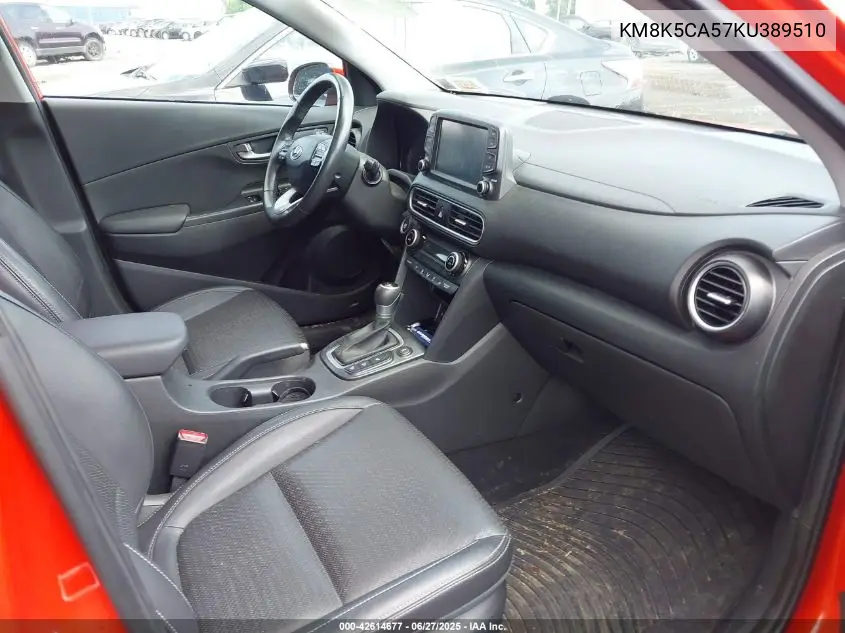 2019 Hyundai Kona Ultimate VIN: KM8K5CA57KU389510 Lot: 42614677