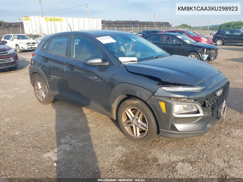 2019 Hyundai Kona Se VIN: KM8K1CAA3KU298923 Lot: 42624346