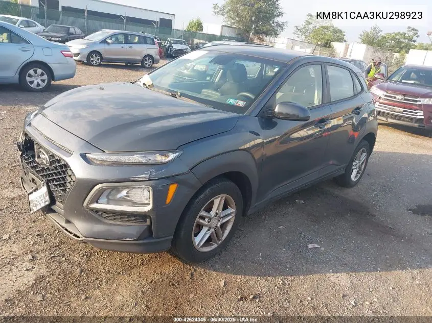 2019 Hyundai Kona Se VIN: KM8K1CAA3KU298923 Lot: 42624346