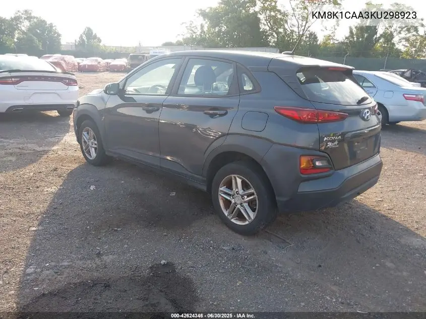 2019 Hyundai Kona Se VIN: KM8K1CAA3KU298923 Lot: 42624346