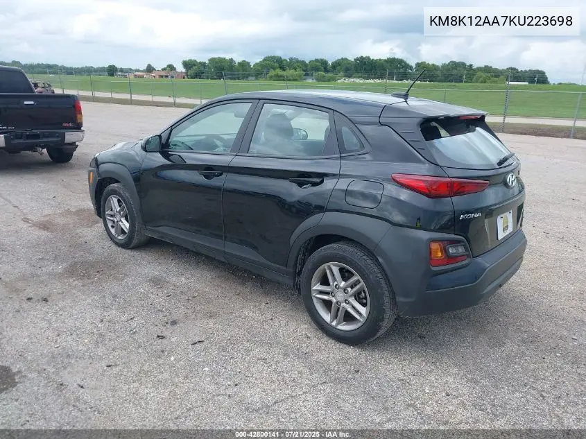 2019 Hyundai Kona Se VIN: KM8K12AA7KU223698 Lot: 42800141