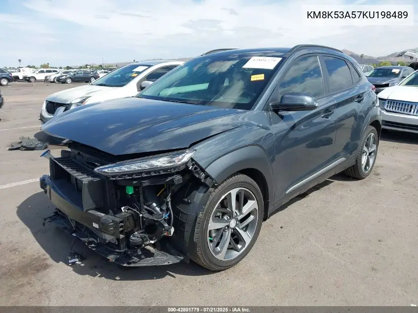 2019 Hyundai Kona Ultimate VIN: KM8K53A57KU198489 Lot: 42801779