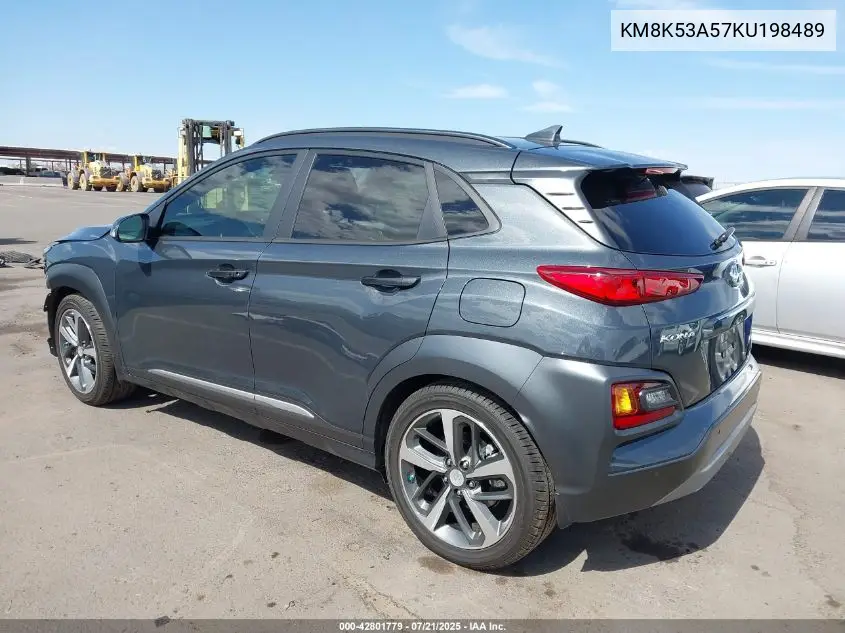 2019 Hyundai Kona Ultimate VIN: KM8K53A57KU198489 Lot: 42801779
