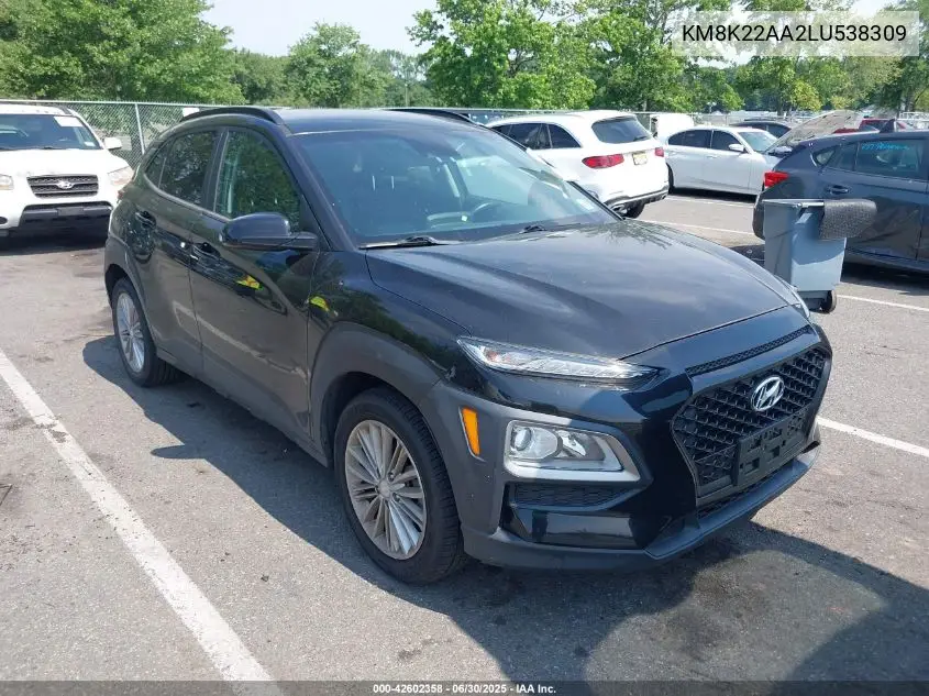 2020 Hyundai Kona Sel VIN: KM8K22AA2LU538309 Lot: 42602358