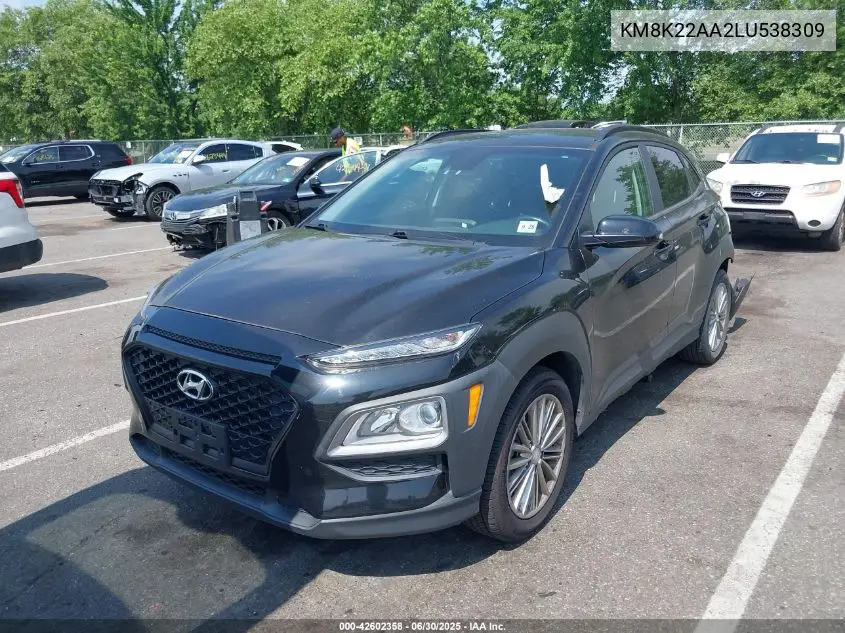 2020 Hyundai Kona Sel VIN: KM8K22AA2LU538309 Lot: 42602358
