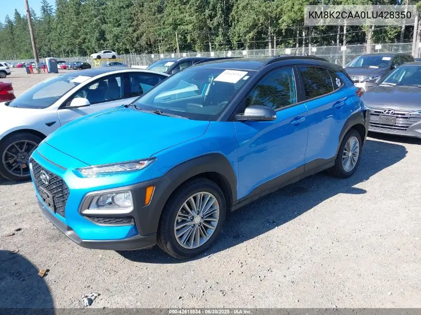 2020 Hyundai Kona Sel VIN: KM8K2CAA0LU428350 Lot: 42615534