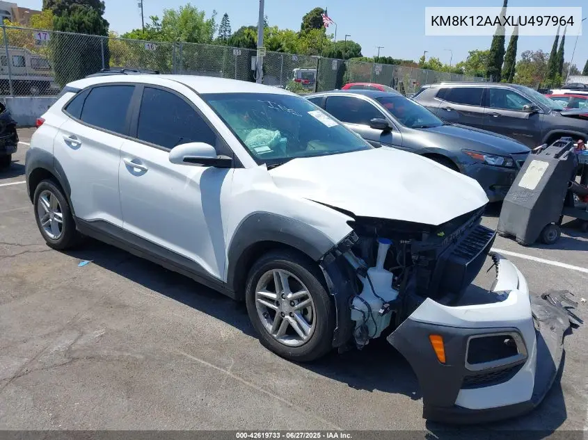 2020 Hyundai Kona Se VIN: KM8K12AAXLU497964 Lot: 42619733